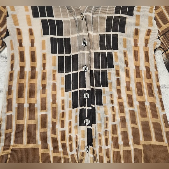 Lindi Sheer Button Front Tunic Blouse Size M - Picture 8 of 12